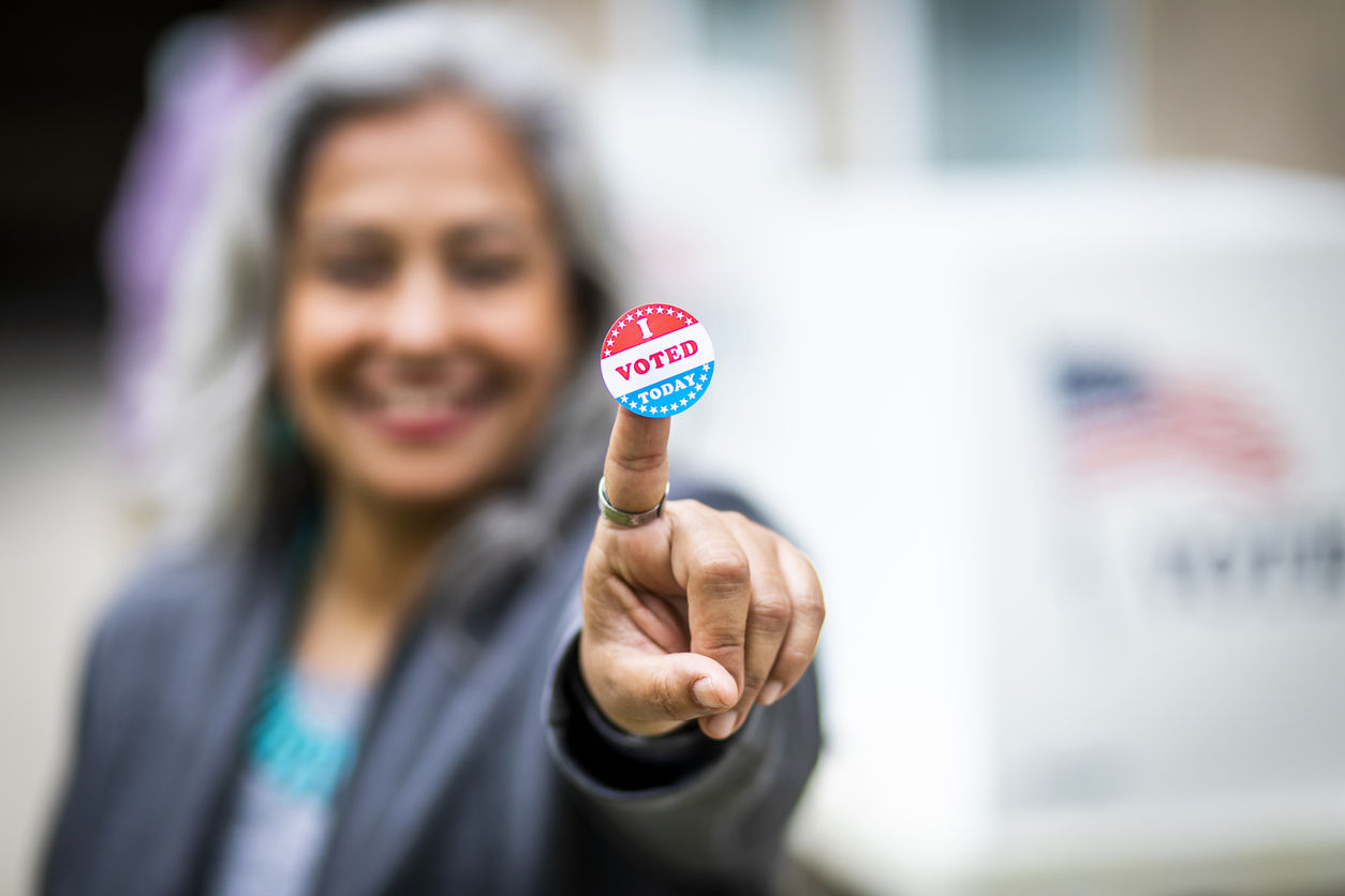 Senior Mexican Woman Voting